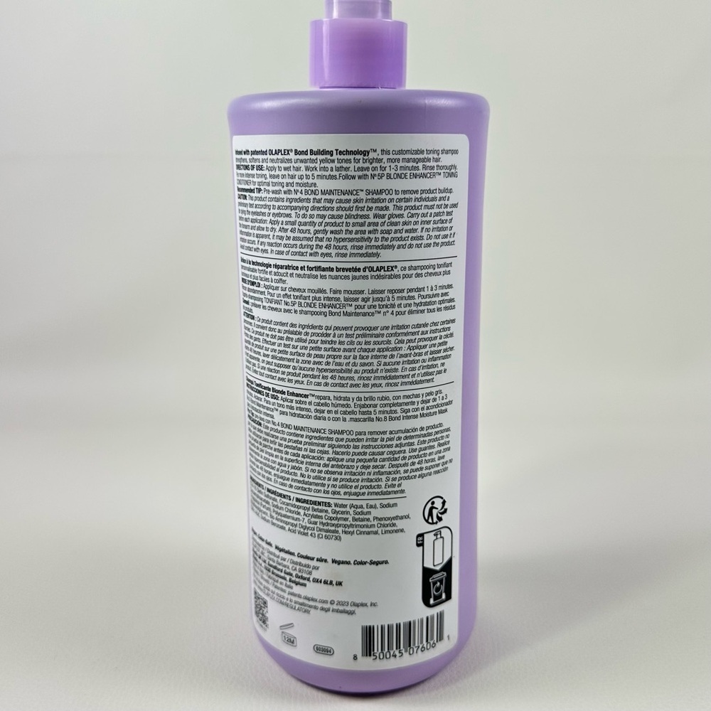 NEW OLAPLEX NO 4 Blonde Enhancer Toning Shampoo 1000 ml/33.81 fl oz - Picture 2 of 6